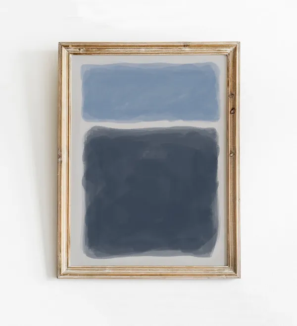Blue Abstract Watercolor Art Print, Rothko-Style Coastal
