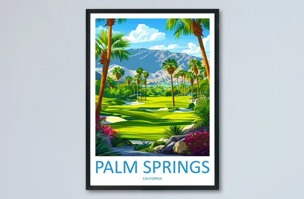 Palm Springs Travel Poster, California Art Print