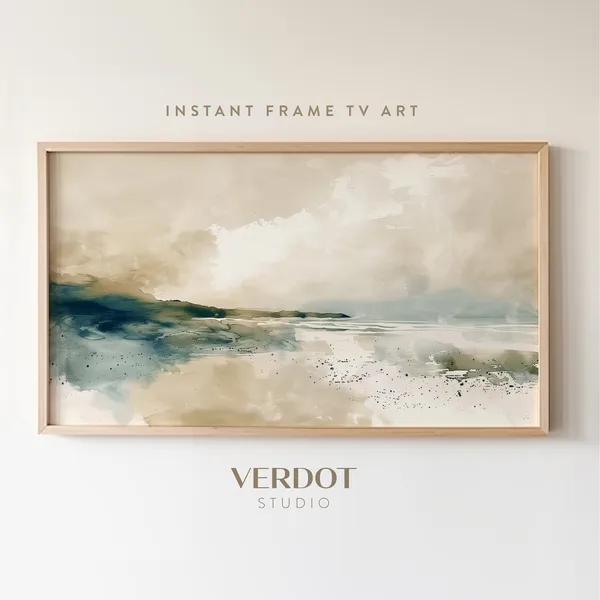 Abstract Beach Painting, Coastal Modern Seascape Art Print