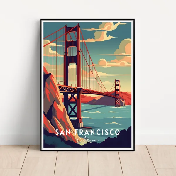 San Francisco Travel Poster, City Wall Art Print