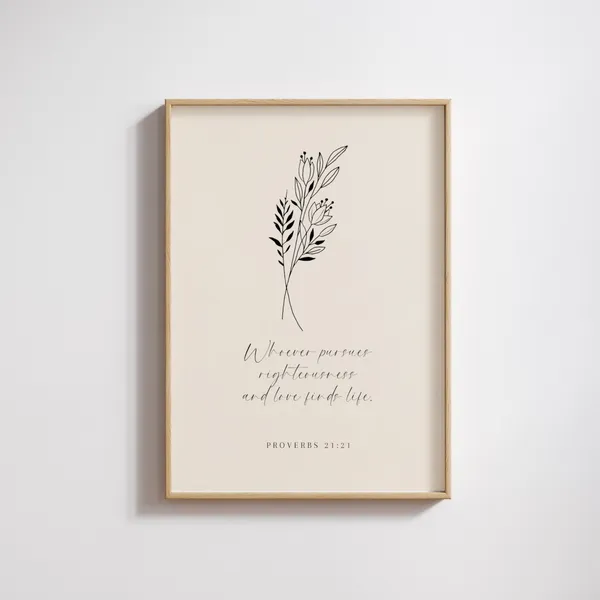 Proverbs 2121 Bible Verse Typography Poster
