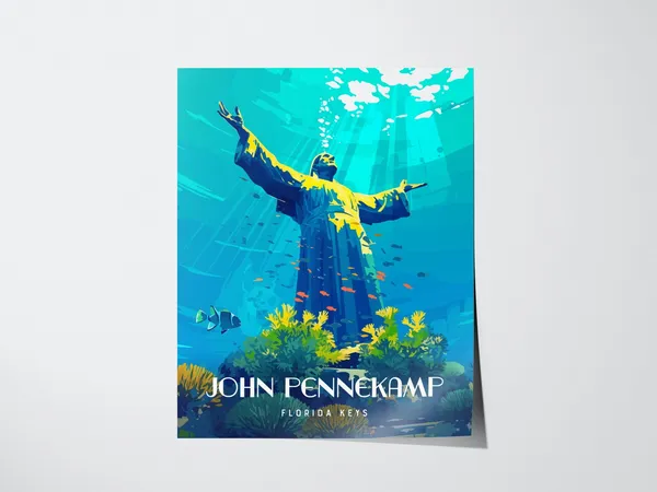 Christ Of The Abyss Poster, Key Largo Religious Art