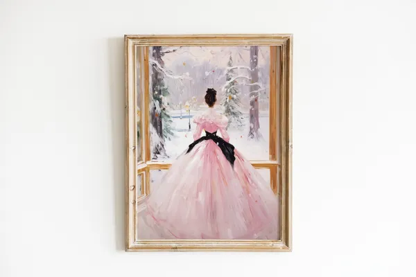 Soft Pink Princess Print, Vintage Victorian Poster