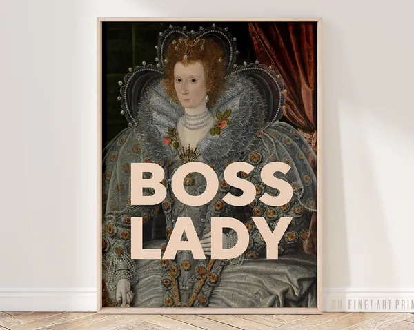 Boss Lady Feminist Art Poster, Office Wall Decor