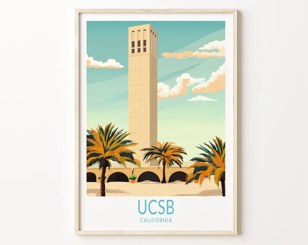 UCSB University Of California Santa Barbara Travel Poster