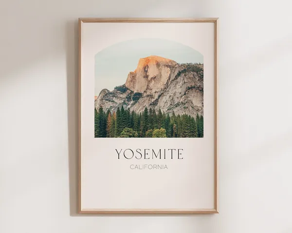 Half Dome Yosemite Travel Poster, California Landscape