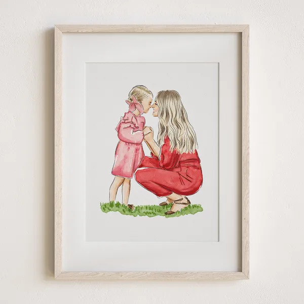 Watercolor Portrait Gift for Mum, Nan, Nana