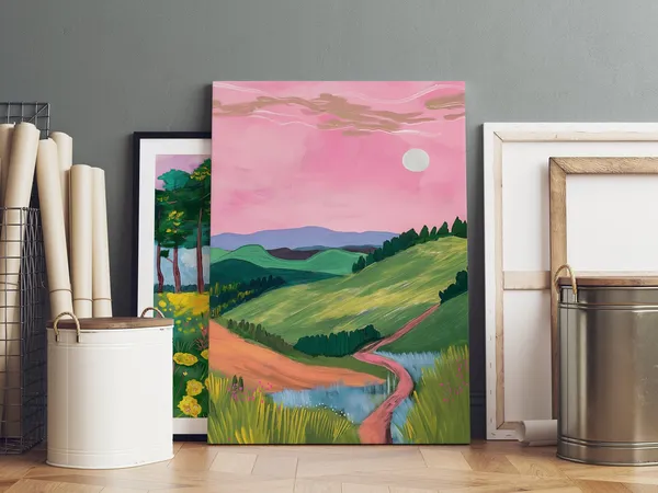 Irish Countryside Ireland Landscape Abstract Art Print