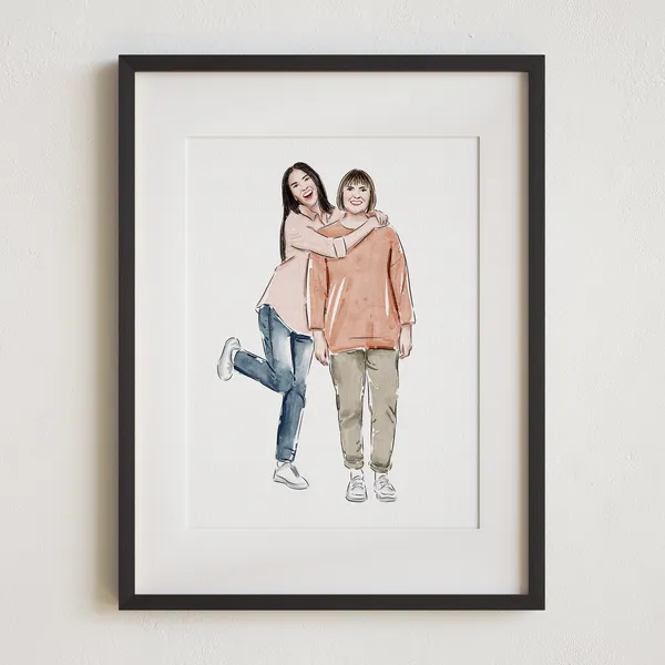 Mother's Day Watercolor Portrait Art Print