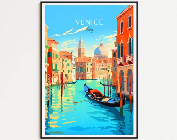 Venice Vintage Travel Poster, Italy Travel Poster