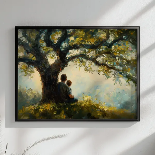 Countryside Views Father With Son Art Print