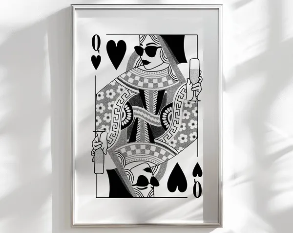 Queen Of Hearts Edgy Poster, Groovy Decor