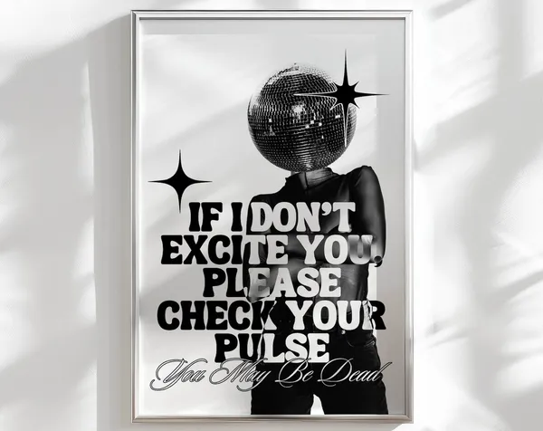 Bar Cart Art Print, Black and White Retro Poster