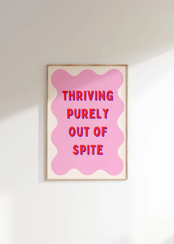 Thriving Purely Out Quote Art Print, Y2K Decor