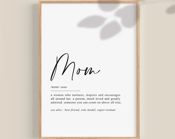 Mom Definition Typography Quote Art Print