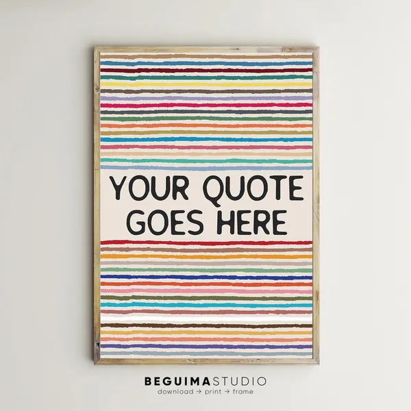 Custom Quote Typography Art Print, Personalized Design
