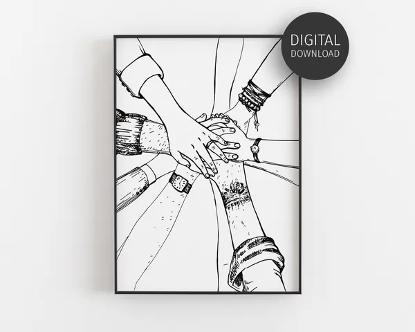 Teamwork Minimalist Office Motivational Art Print