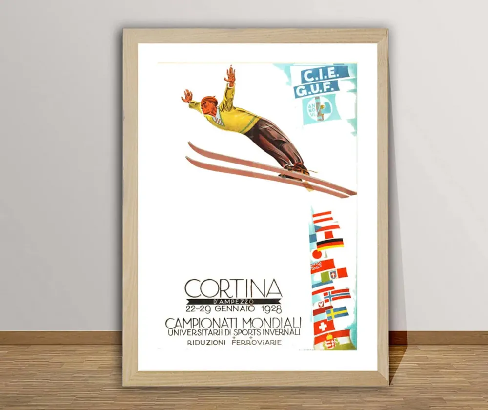 Cortina Vintage Ski Travel Poster Print - Image 2