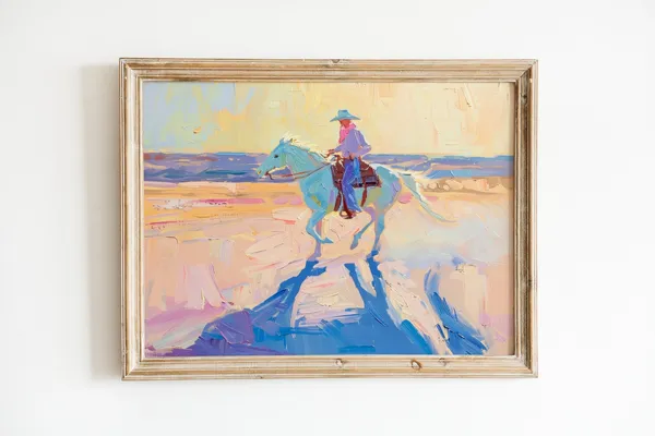 Coastal Western Abstract Cowboy Art Print