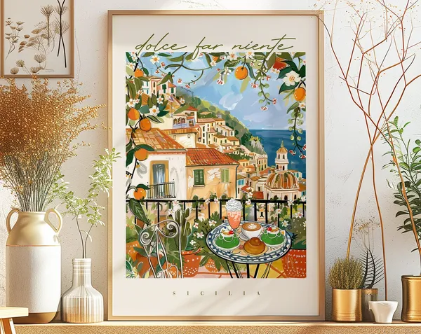 Dolce Far Niente Sicily Breakfast View Art Print