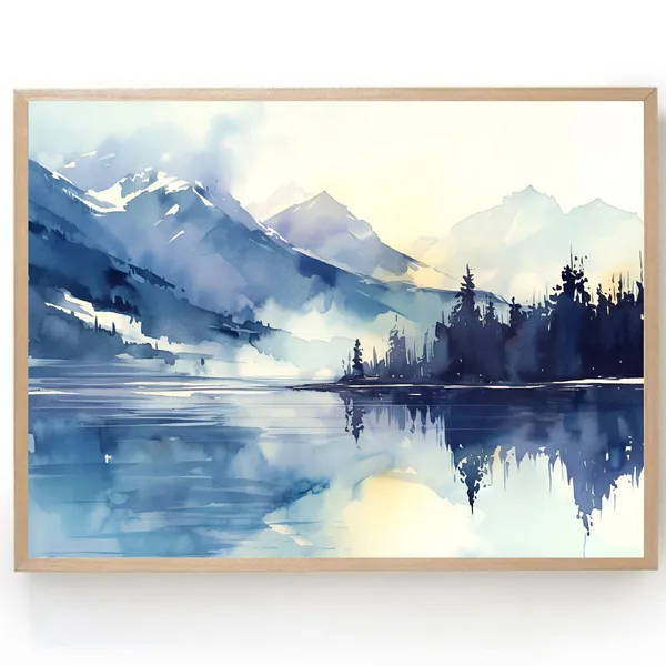 Wasatch Mountains Watercolor Art Print, Utah Landscape