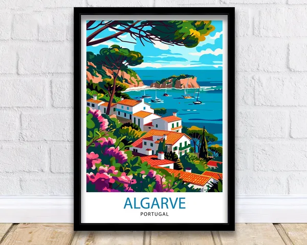 Algarve Portugal Travel Poster, European Wall Decor
