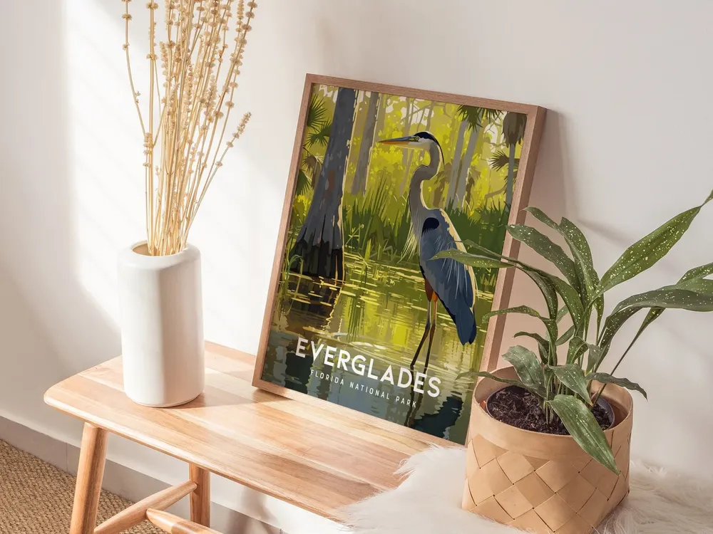 Great Blue Heron Everglades Art Print - Image 3