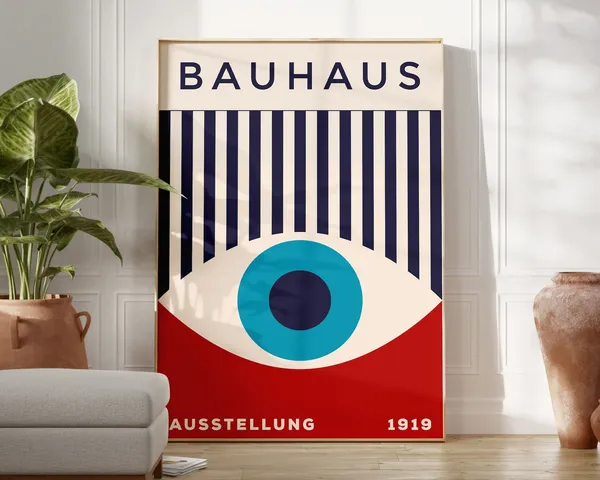 Bauhaus Exhibition Poster, Mid Century Abstract Art Print