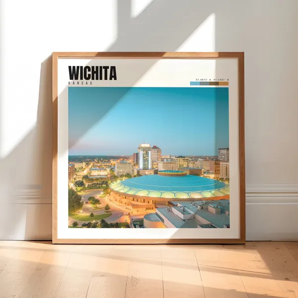 Wichita, Kansas Travel Poster, City Wall Art Print