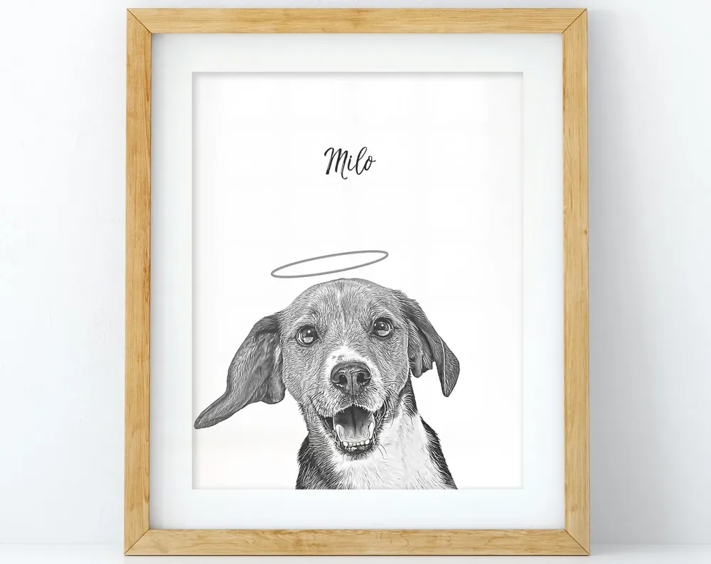 Custom Pet Portrait for Dogs and Cats, Art Print