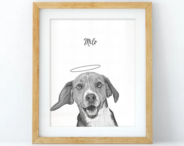 Custom Pet Portrait for Dogs and Cats, Art Print