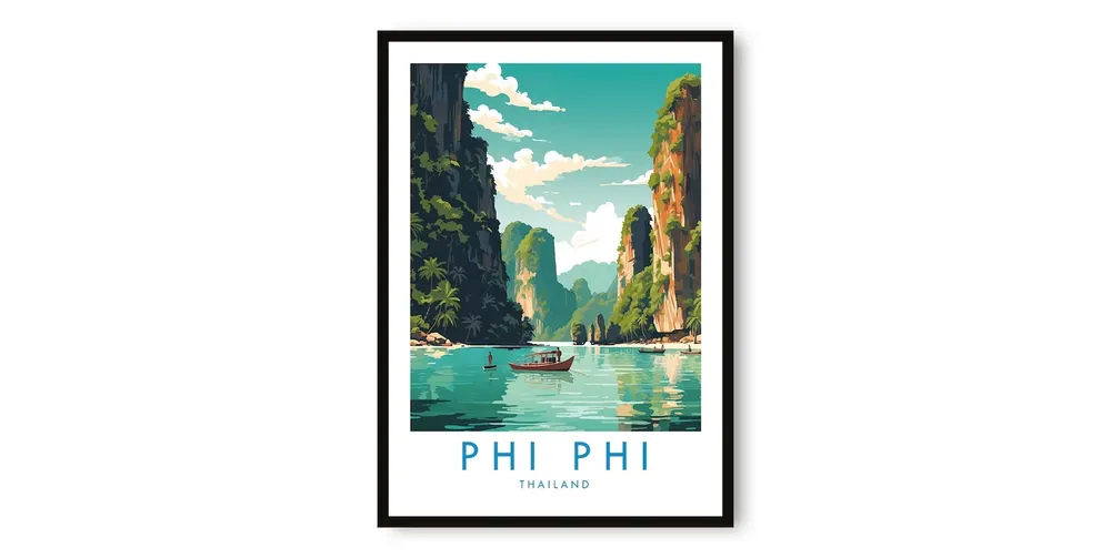 Phi Travel Poster, Thailand Decor