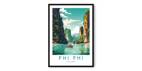 Phi Travel Poster, Thailand Decor