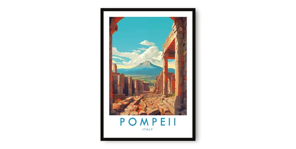 Pompeii Italy Travel Poster, Travel Poster