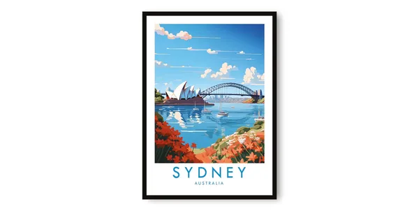 Sydney Travel Poster, Australia Decor for Home