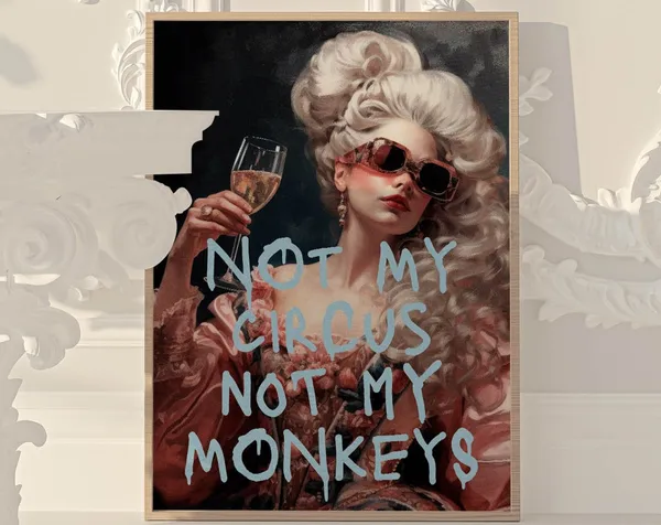 Altered Art Maximalist Funny Vintage Bar Poster