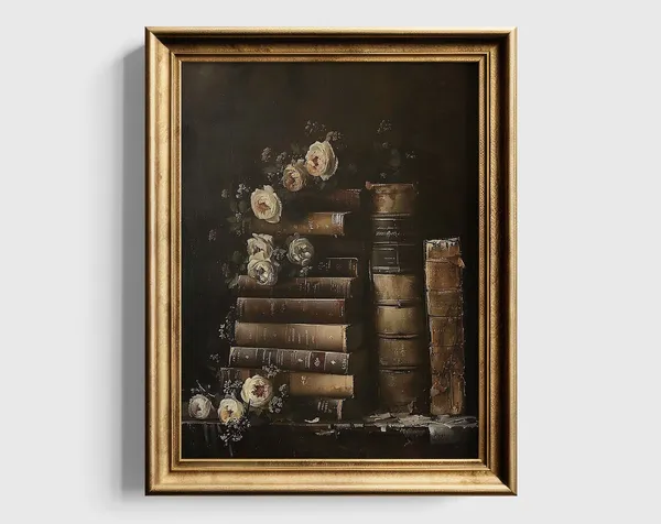 Romantic Academia Art Print, Moody Victorian Decor