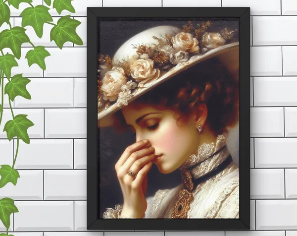 Victorian Lady Covering Her Nose Vintage Toilet Humor Art Print