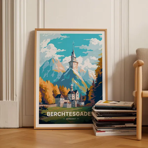 Germany Berchtesgaden Travel Poster, Scenic Landscape