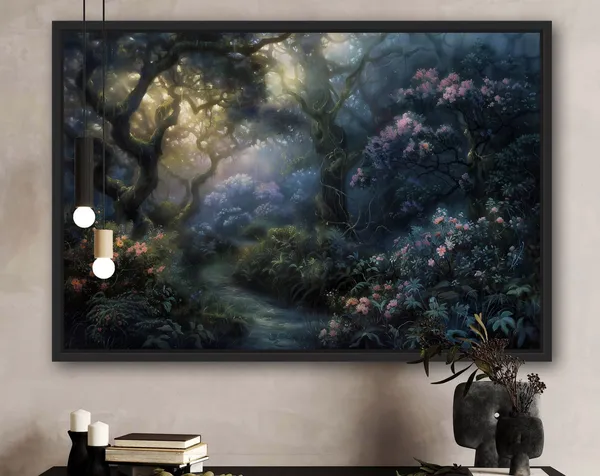 Mystical Path In The Woods, Gothic Forest Art Print