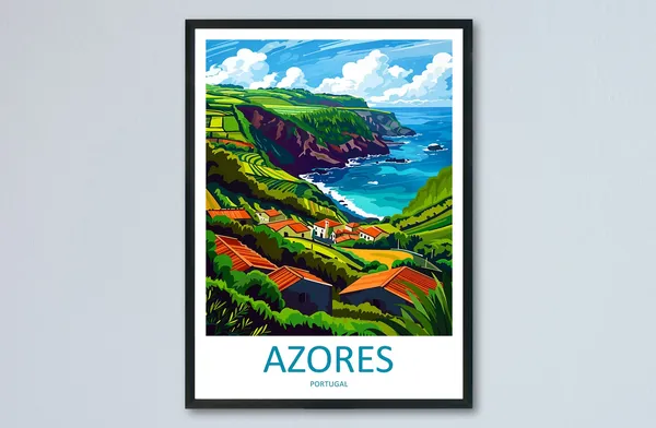 Azores Travel Poster, Portugal Wall Decor Print
