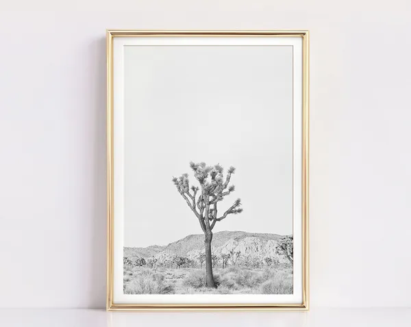Joshua Tree Cactus Boho Minimalist Wall Art Print