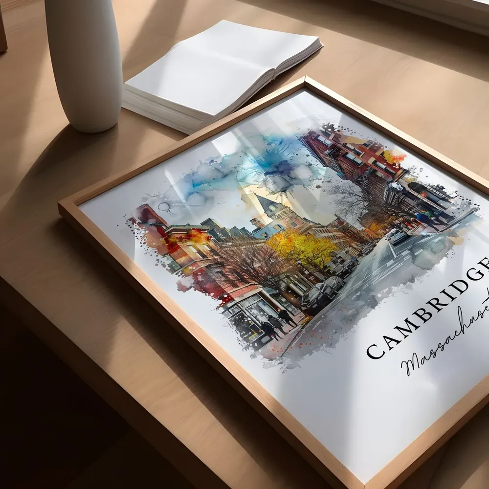 Cambridge Mass Travel Poster, Massachusetts Art Print - Image 5