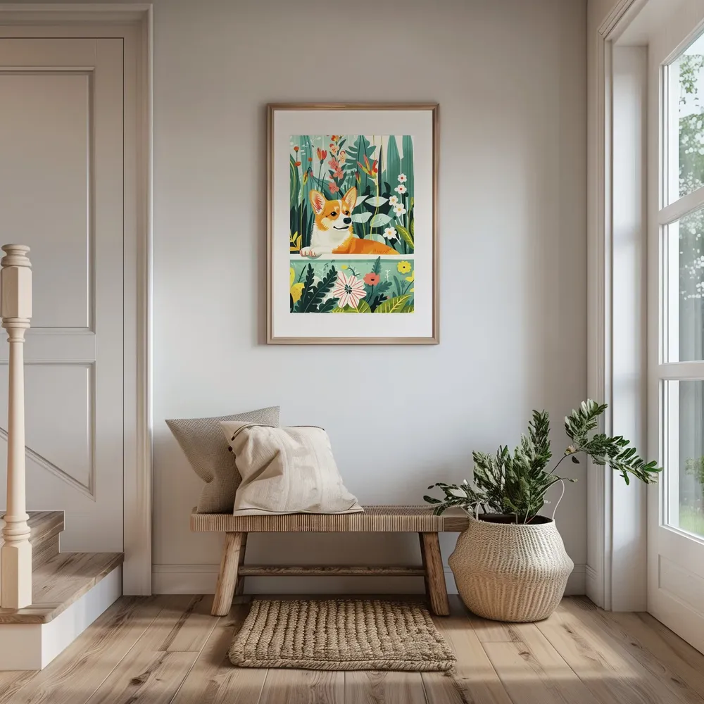 Corgi Jungle Bathtub Tropical Art Print - Image 2