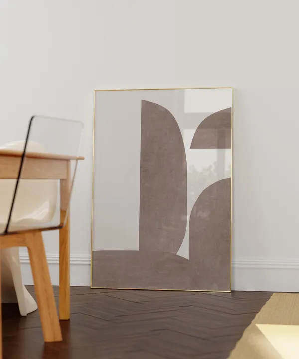 Modern Nude Brown Minimalist Poster, Contemporary Art