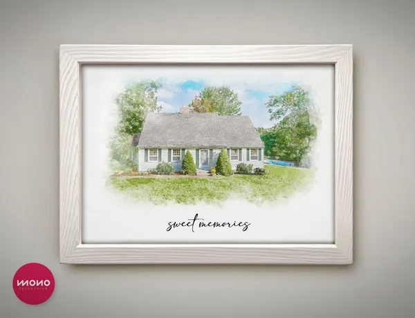 House Drawing, New Home Gift Wall Art Print