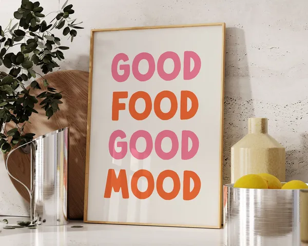 Good Food Good Mood Retro Kitchen Food Poster