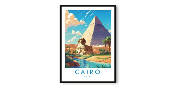 Cairo Travel Poster, Egypt Decor Art Print