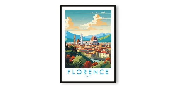 Florence Travel Poster, Italy Decor
