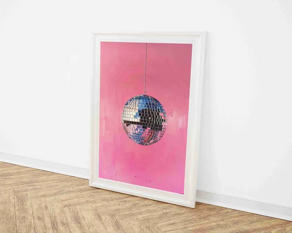 Mirror Ball Pink Print, Coquette Eclectic Style Art Print